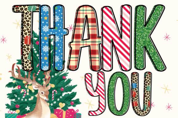 Christmas Holiday Doodle Font PNG with transparent background - Preview 4