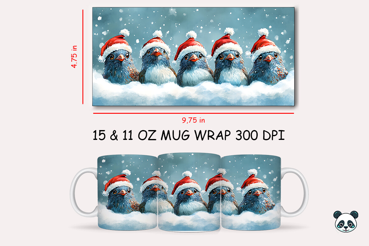 Christmas Ptarmigan Mug Wrap Graphic by Pandastic · Creative Fabrica