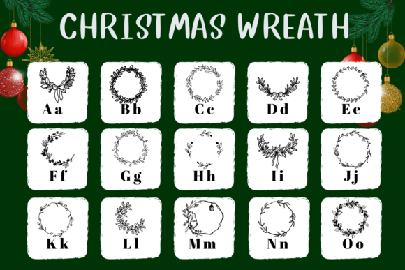 Christmas Wreath Font - Preview 1