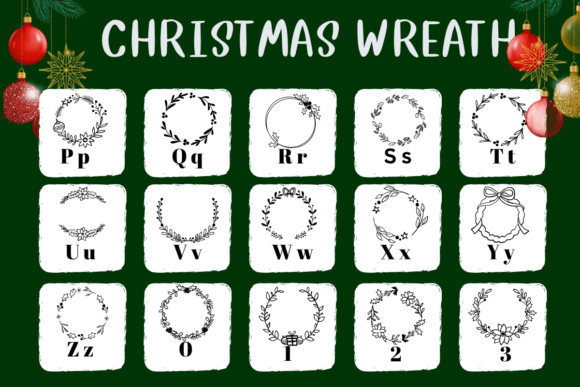 Christmas Wreath Font - Preview 2
