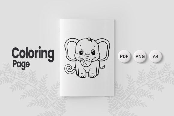 Cute Elephant Coloring Page 01