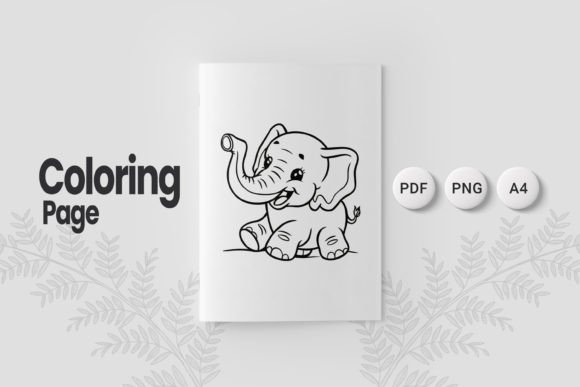 Cute Elephant Coloring Page 04
