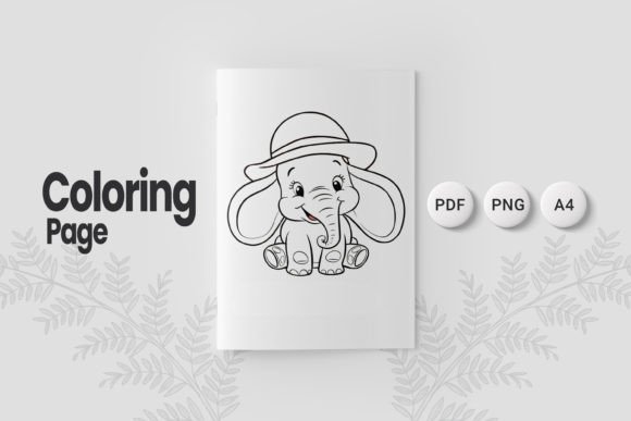 Cute Elephant Coloring Page 05