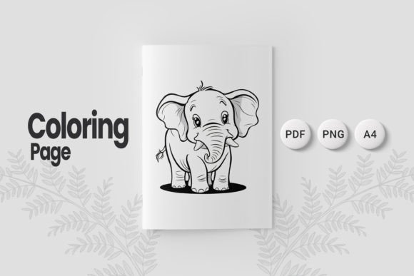 Cute Elephant Coloring Page 06