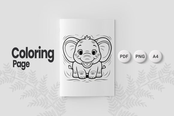 Cute Elephant Coloring Page 09