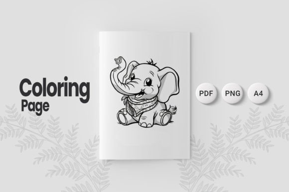 Cute Elephant Coloring Page 10