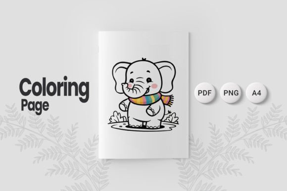 Cute Elephant Coloring Page 11