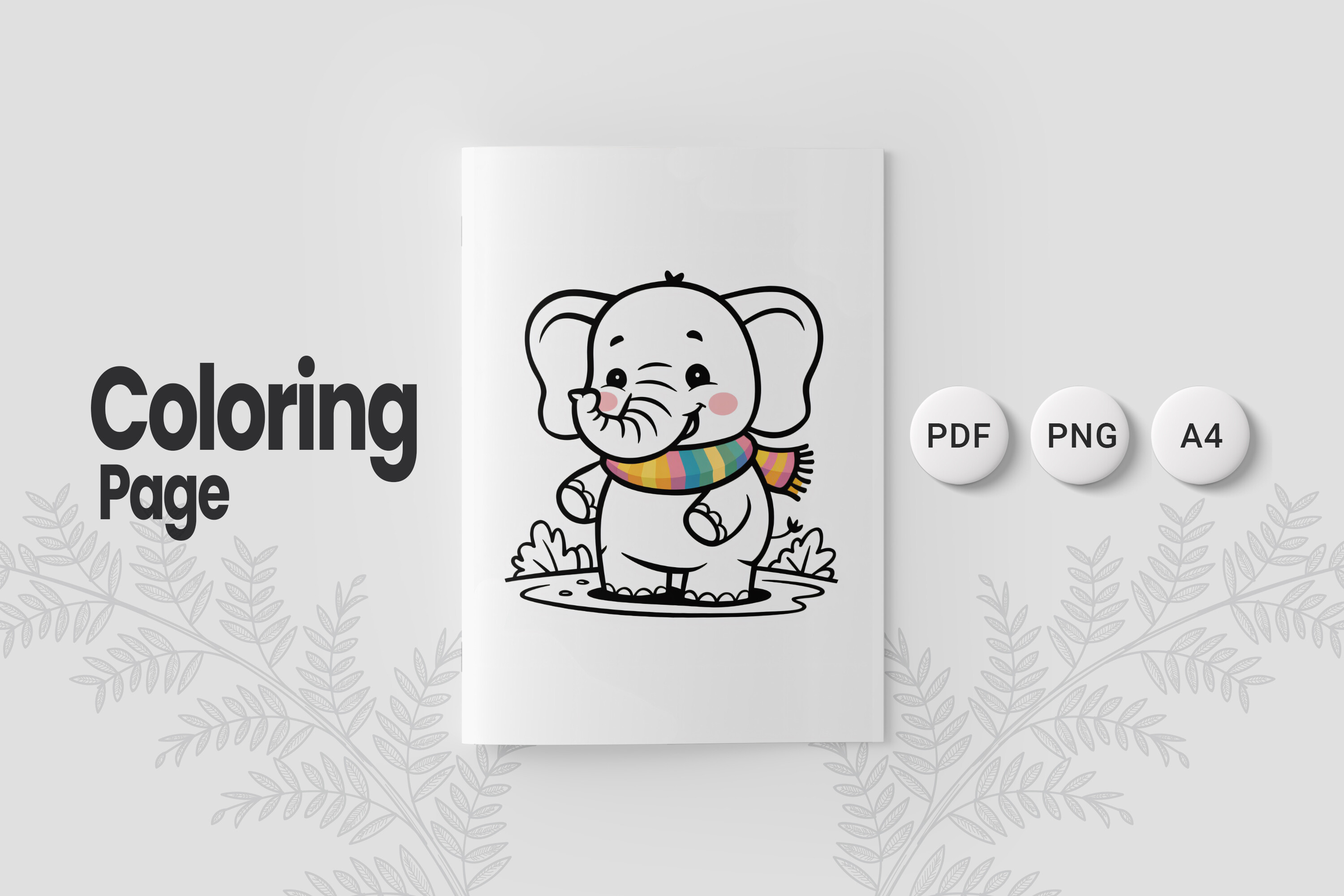 Cute Elephant Coloring Page 11