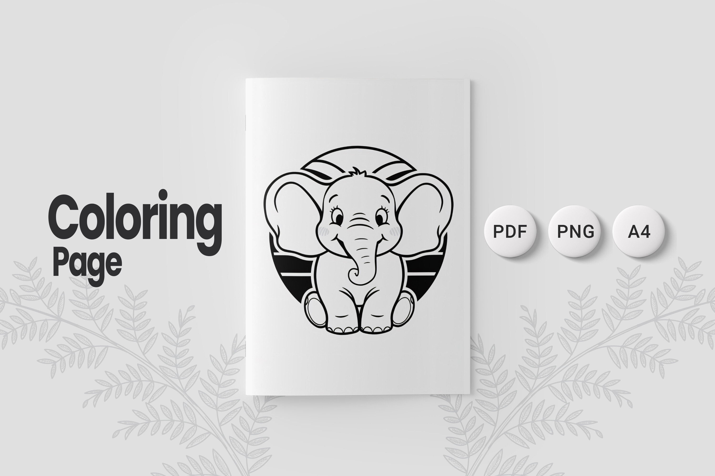 Cute Elephant Coloring Page 14