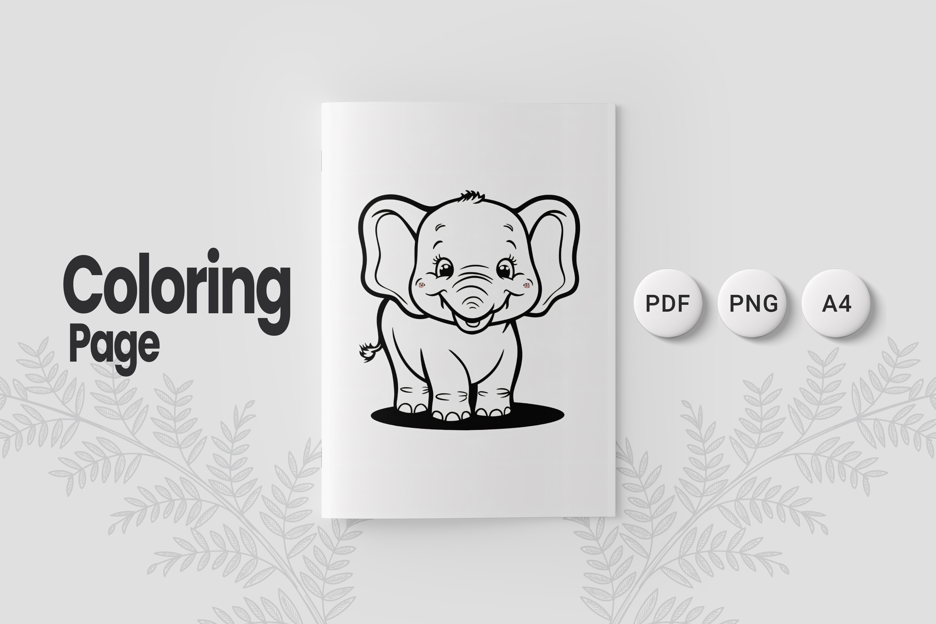 Cute Elephant Coloring Page 15