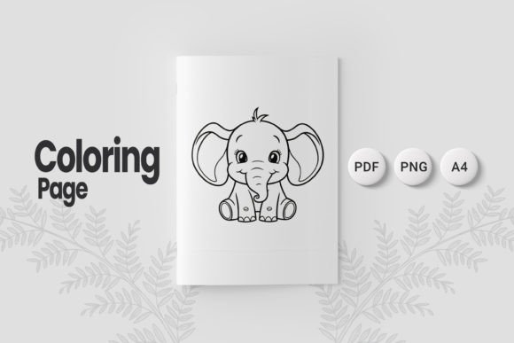 Cute Elephant Coloring Page 21