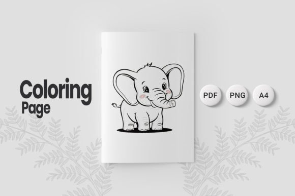 Cute Elephant Coloring Page 23