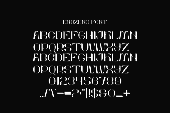 Enozeno Font PNG with transparent background - Preview 4