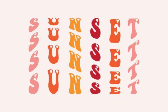 Love Wavy Stacked Font PNG with transparent background - Preview 1