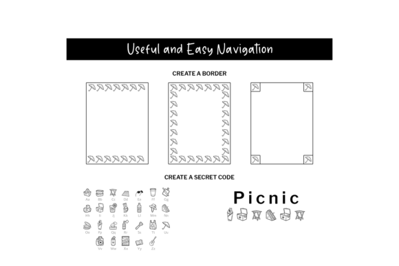 Picnic Doodle Font PNG with transparent background - Preview 5
