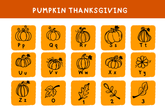 Pumpkin Thanksgiving Font PNG with transparent background - Preview 2