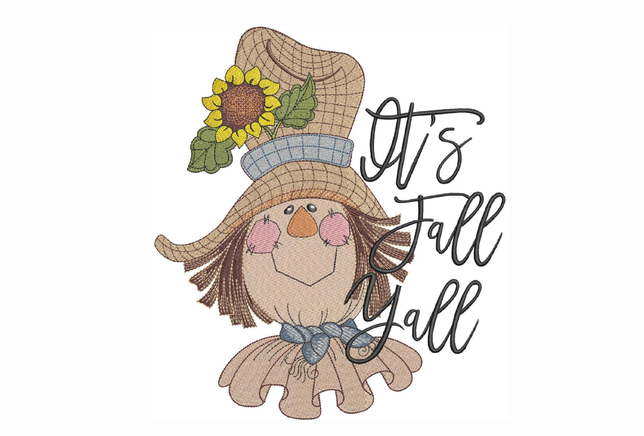 Scarecrow Pumpkin Embroidery Design