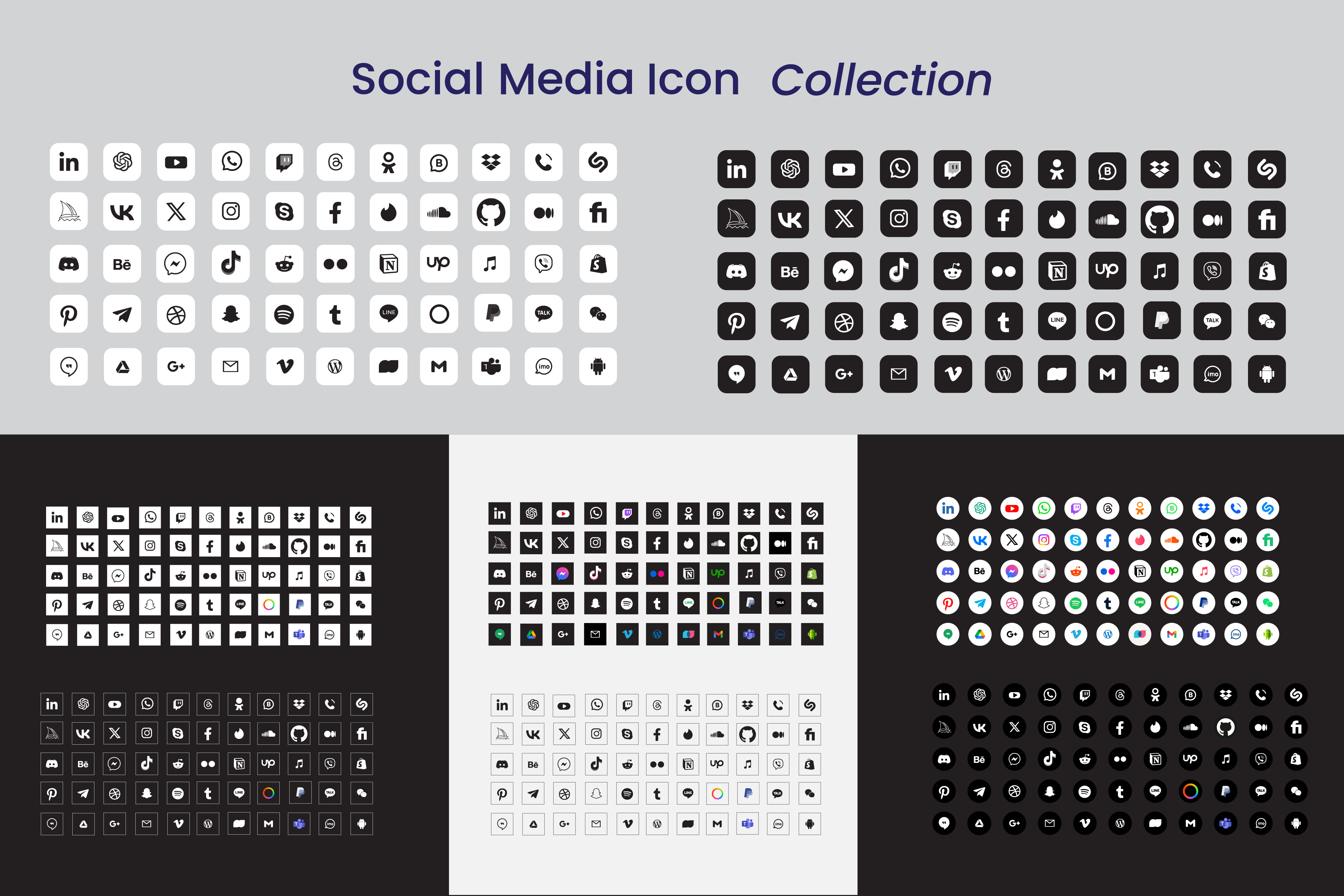 Social Media Icon Pack Graphic by samira.mammadova4888 · Creative Fabrica