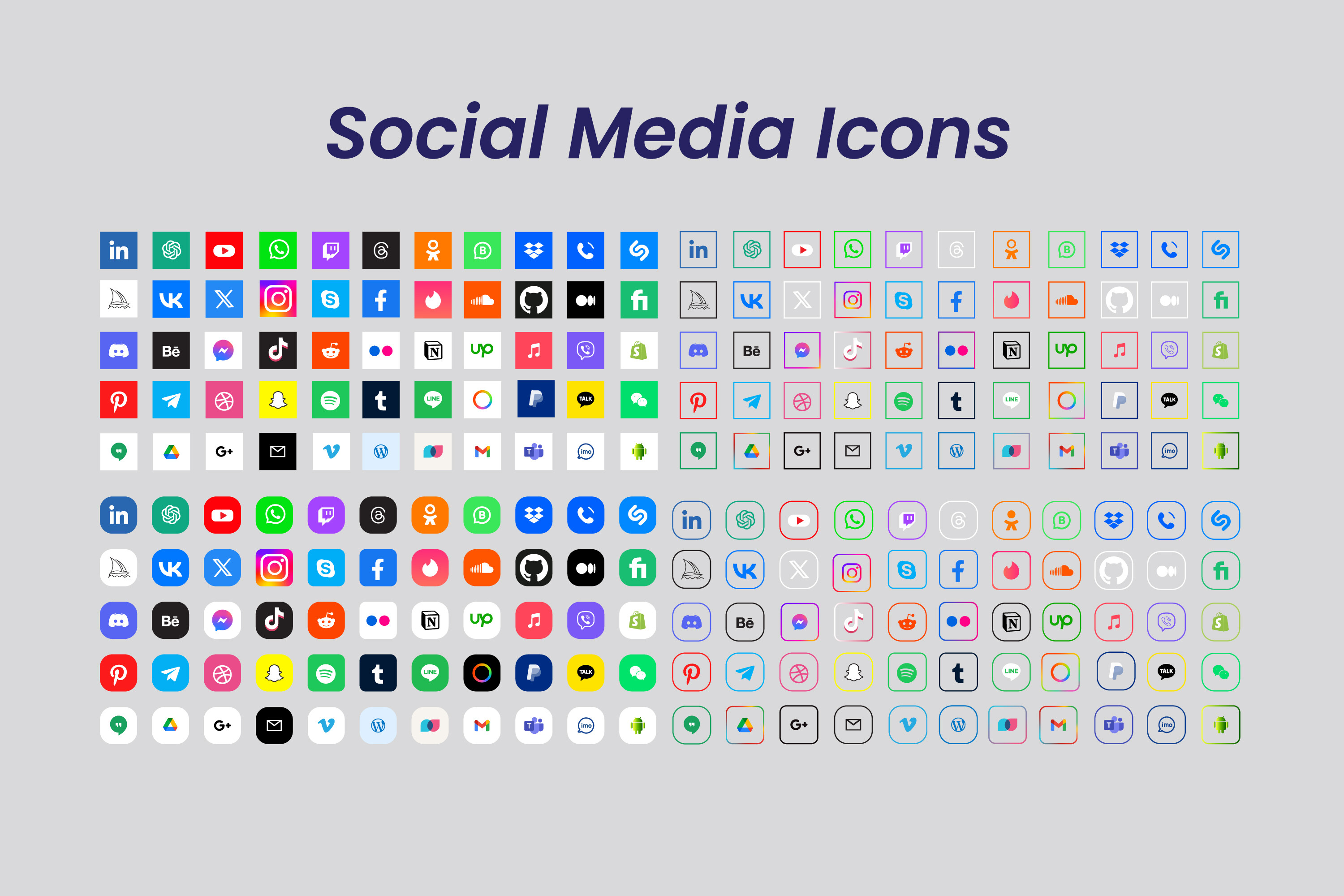 Social Media Icons Graphic by samira.mammadova4888 · Creative Fabrica