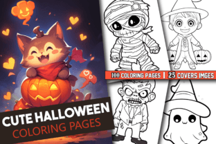 100 Cute Halloween Coloring Page for KDP Graphic by PIXEL CRAFT STUDIO ...