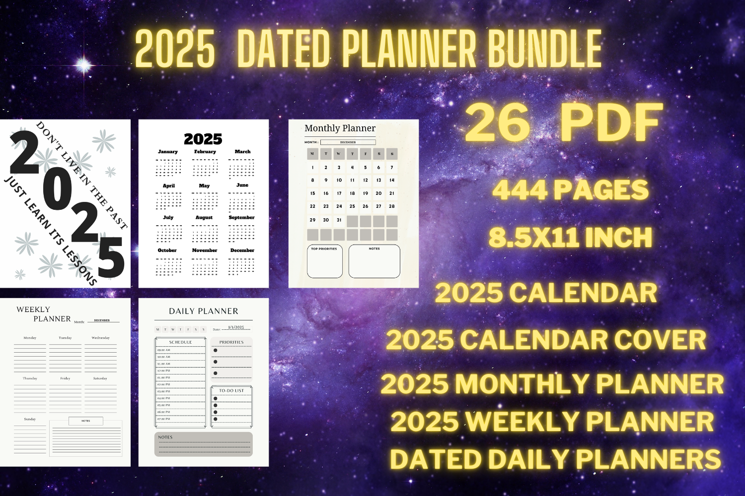 Best Simple 2025 Dated Planners Bundle Graphic by M S for Digital ...