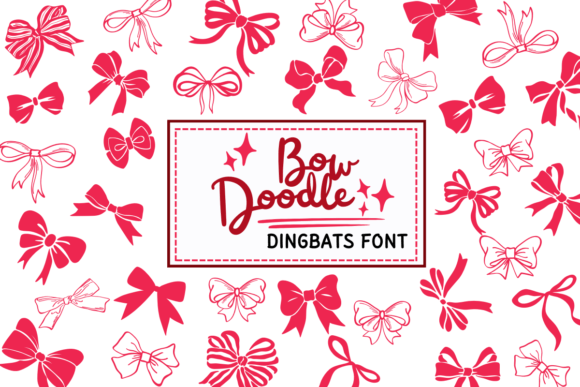 Bow Doodle Dingbats Font By PraewDesigns