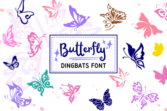 Butterfly Dingbats Font By PraewDesigns