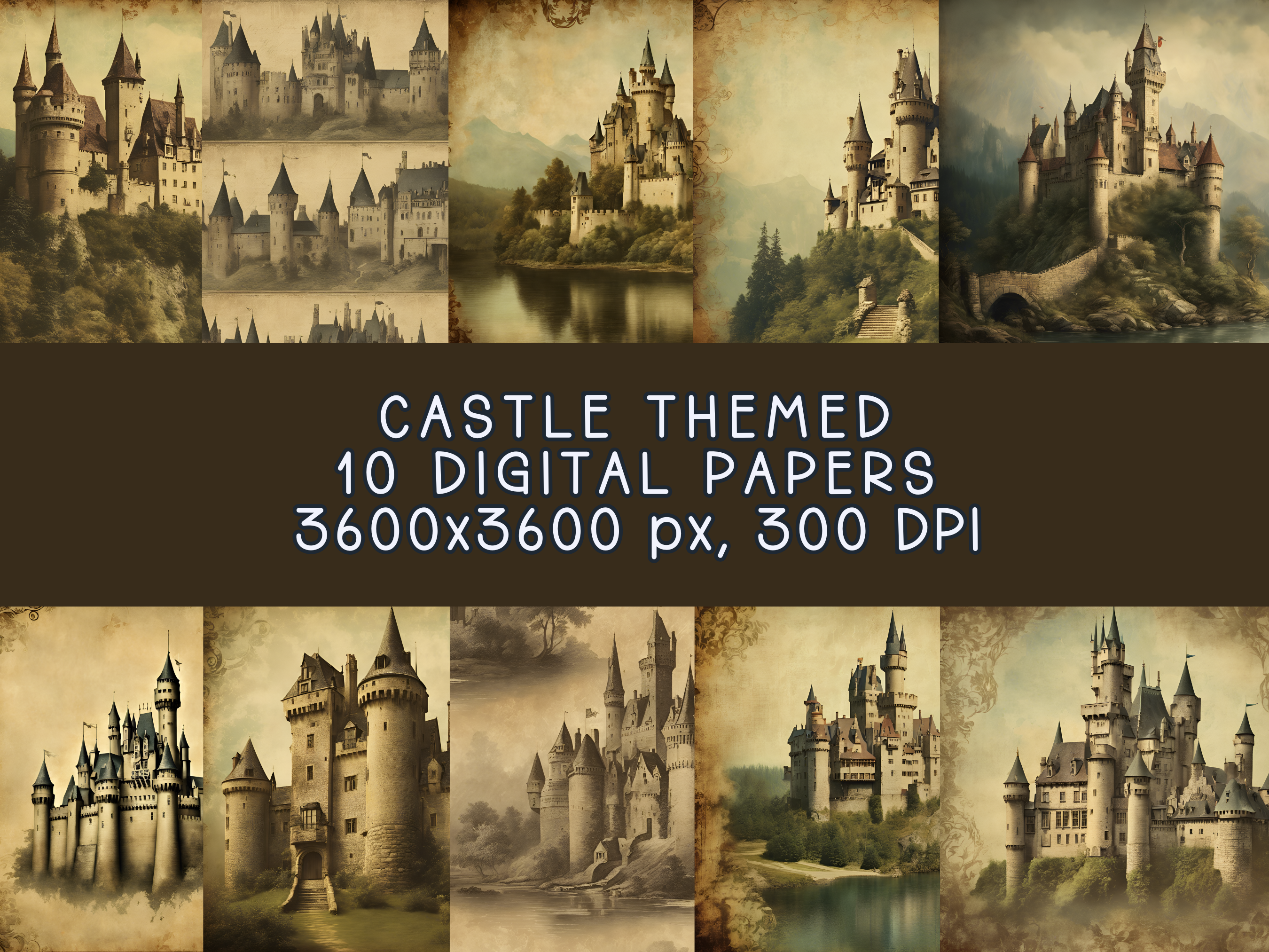 Castle Digital Paper Pack Graphic by The ArtWorld Studio · Creative Fabrica