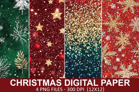 Christmas Glitter Digital Papers