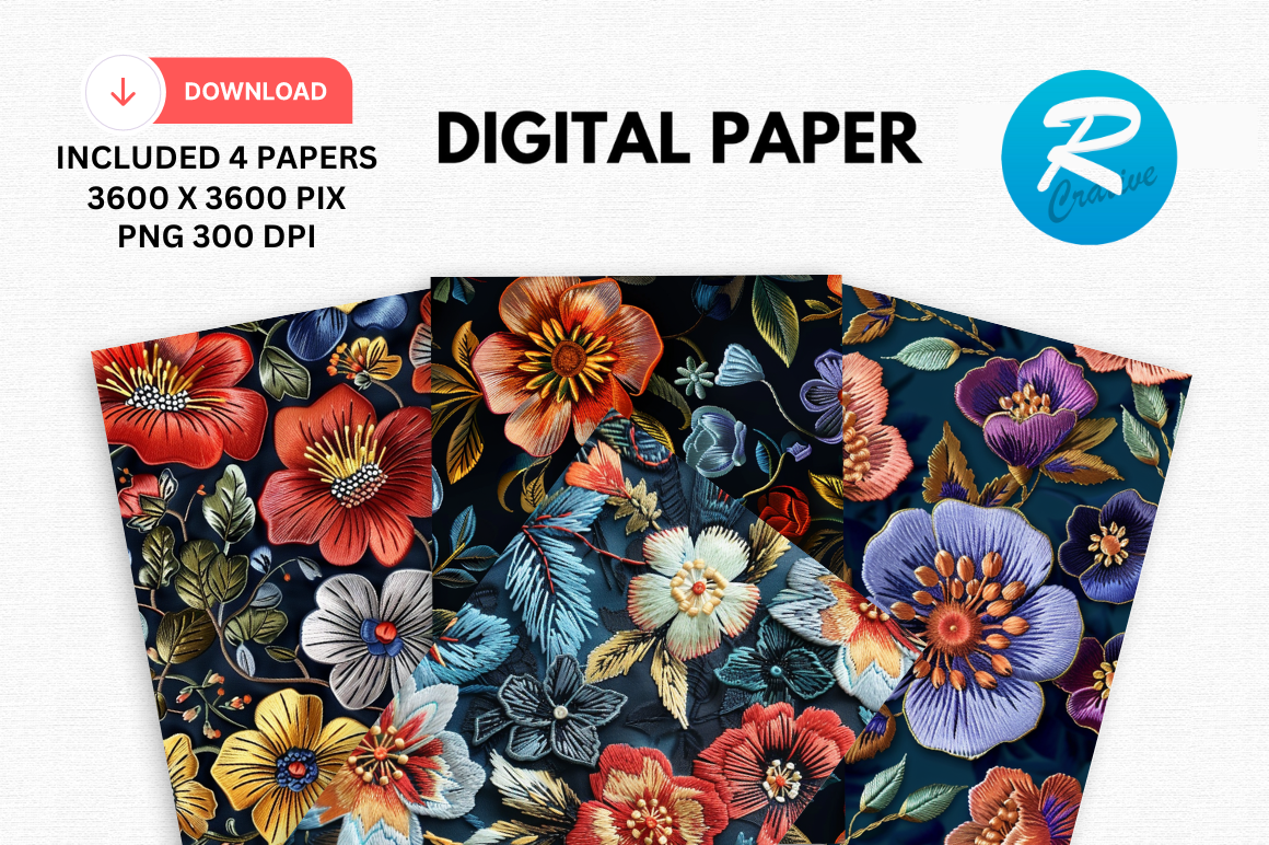 Flower Digital Paper Background Patterns Graphic by Regulrcrative ...