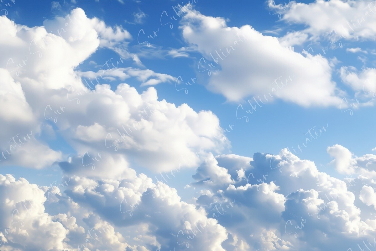Fluffy Clouds in Blue Sky Graphic by Sun Sublimation · Creative Fabrica