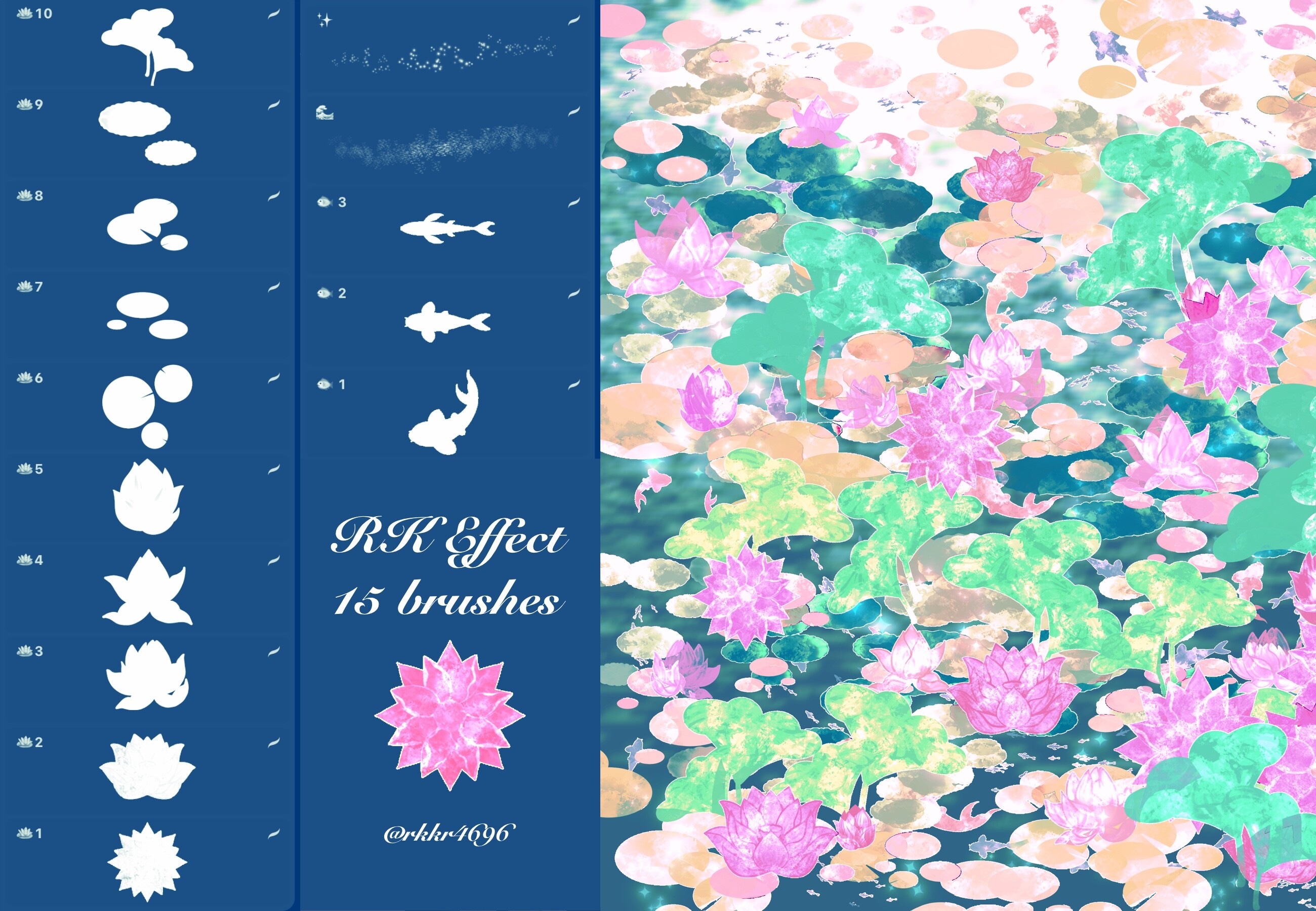 Lotus Brushes Pack for Procreate - photo 1