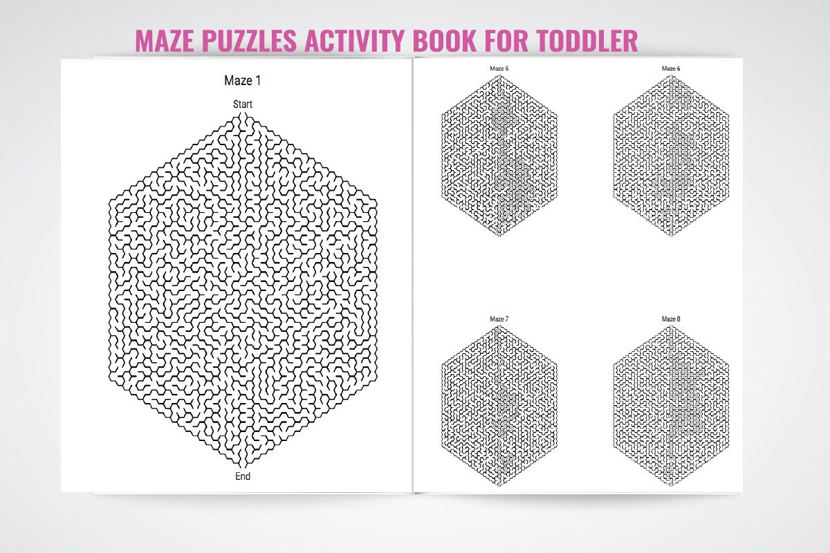 Maze Puzzles Activity Book for Toddler Graphic by Design_store ...