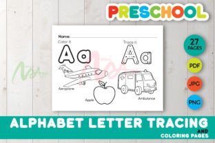 Alphabet Letter Trace and Coloring Pages Graphic by MR Mamun Store ...