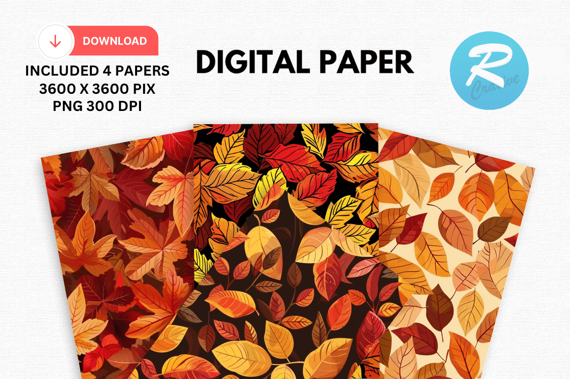 Autumn Seamless Digital Paper Background Graphic by Regulrcrative ...