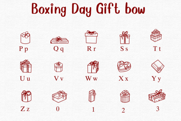 Boxing Day Gift Bow Font - Preview 2
