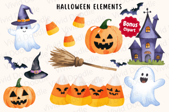 Candy Corn Halloween Doodle Font - Preview 1