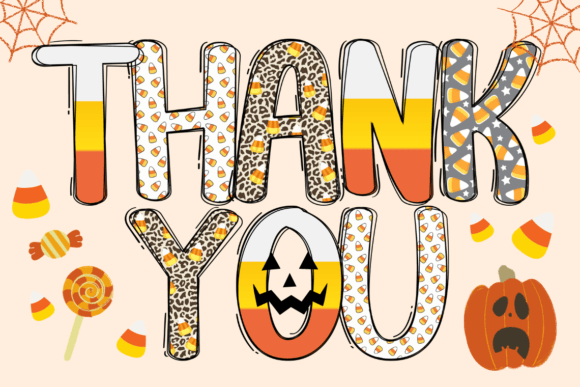 Candy Corn Halloween Doodle Font - Preview 4