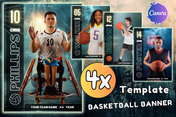 Canva Basketball Banner Template Poster