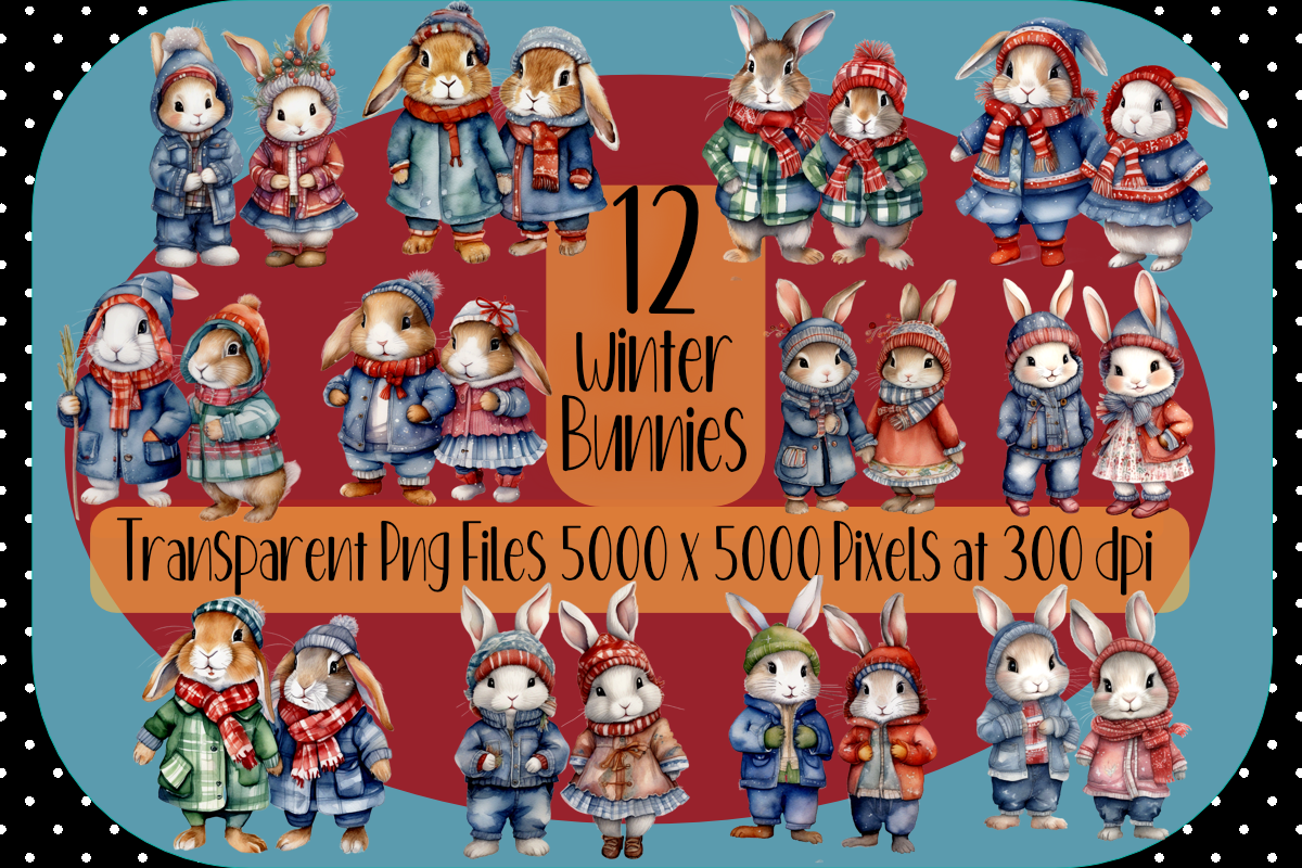 Cozy Winter Bunnies Graphic by Annie's AI Art · Creative Fabrica