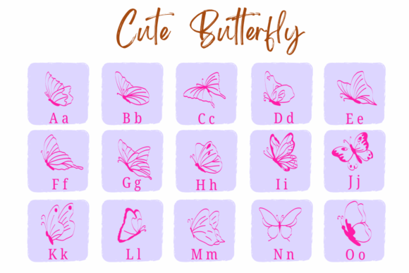 Cute Butterfly Font - Preview 1
