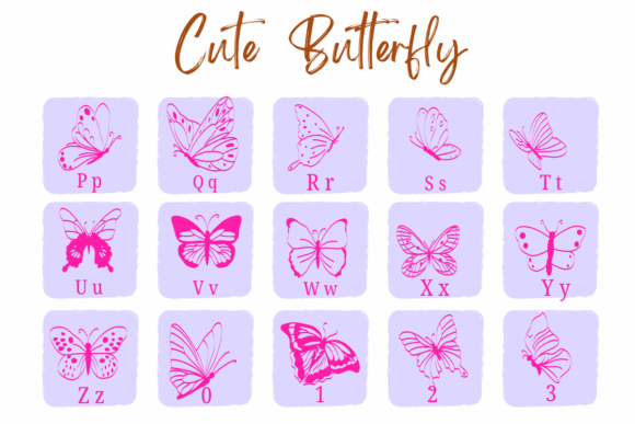 Cute Butterfly Font - Preview 2