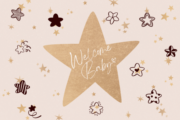Doodle Star Font PNG with transparent background - Preview 4