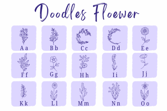 Doodles Flower Font - Preview 1