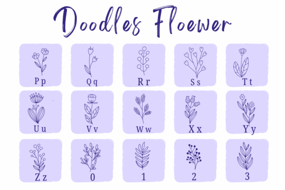 Doodles Flower Font - Preview 2