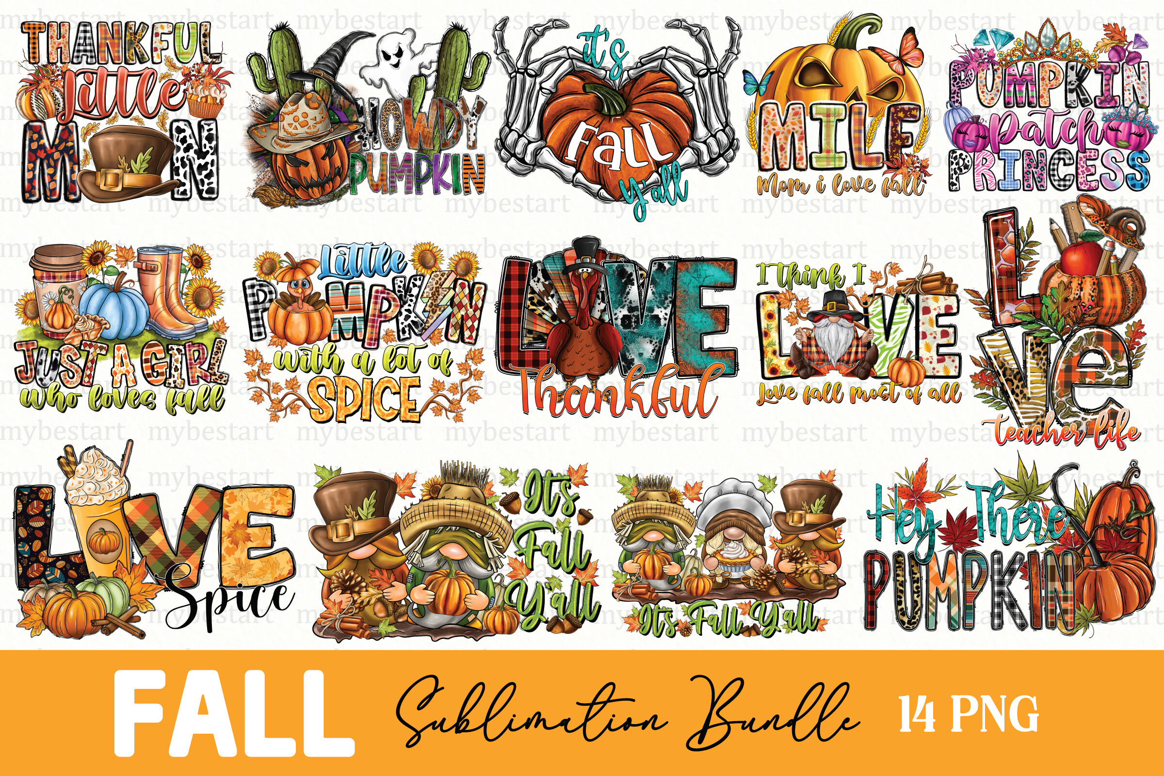 Fall Sublimation Bundle Graphic by MyBestArt · Creative Fabrica