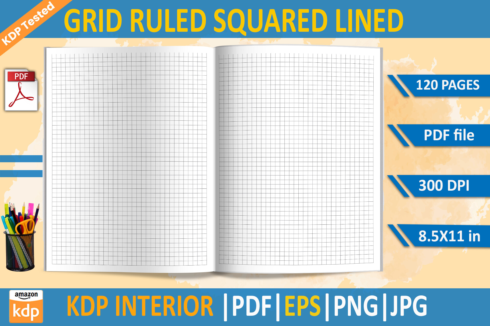Grid Ruled Squared Lined KDP Interior Graphic by Educare · Creative Fabrica