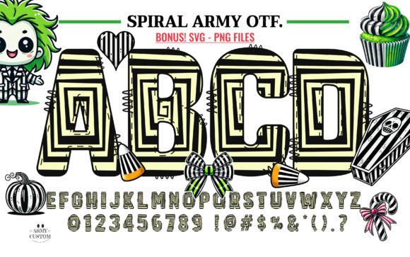 Halloween Army Bundle Font PNG with transparent background - Preview 3
