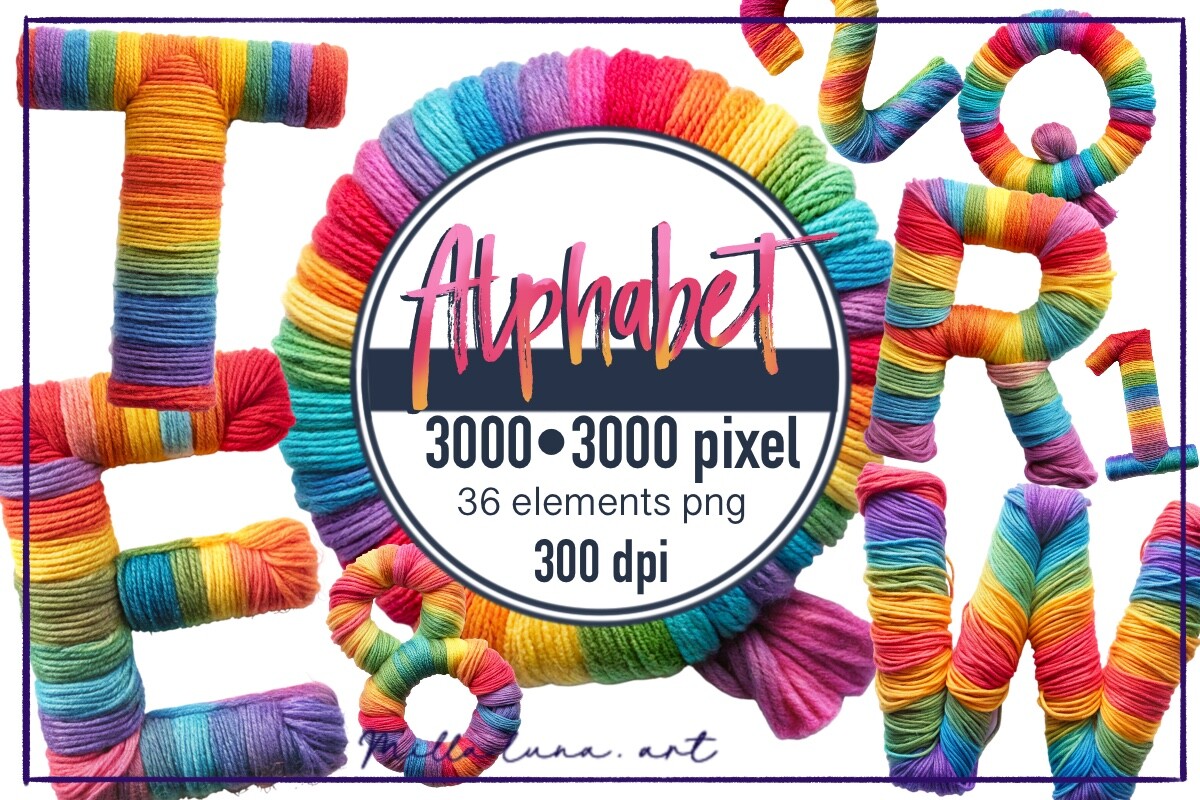 Letters Rainbow Alphabet Clipart PNG Graphic by Milla luna. art ...