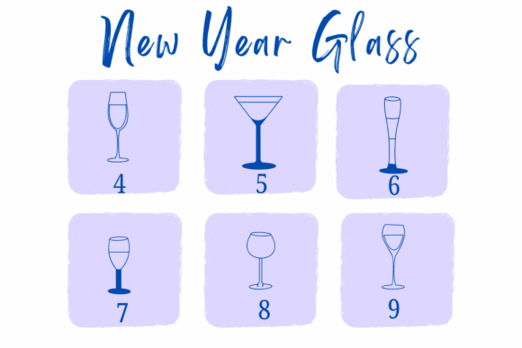 New Year Glass Font PNG with transparent background - Preview 3